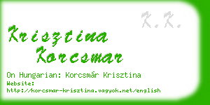 krisztina korcsmar business card